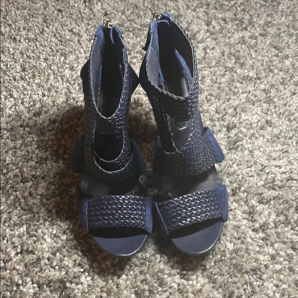 Blue Strappy Heels - Picture 1 of 4